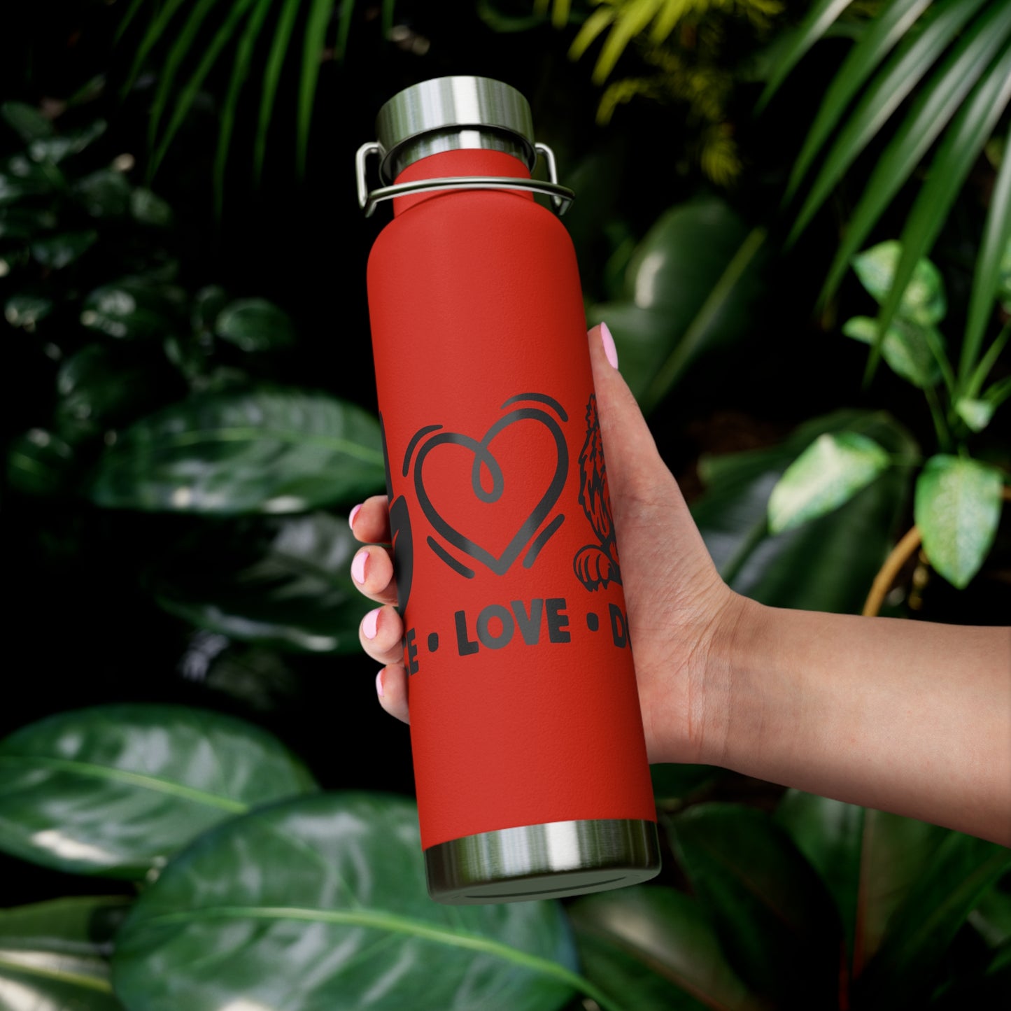 Peace Love Doodle Copper Vacuum Insulated Bottle, 22oz