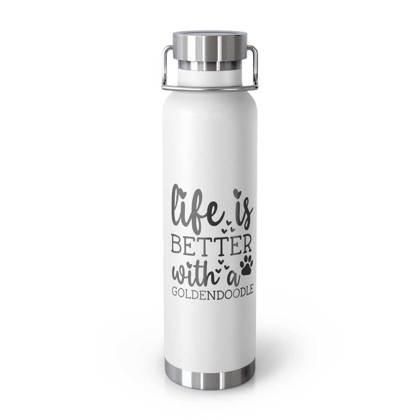 Life is Better Goldendoodle Copper Vacuum Insulated Bottle, 22oz