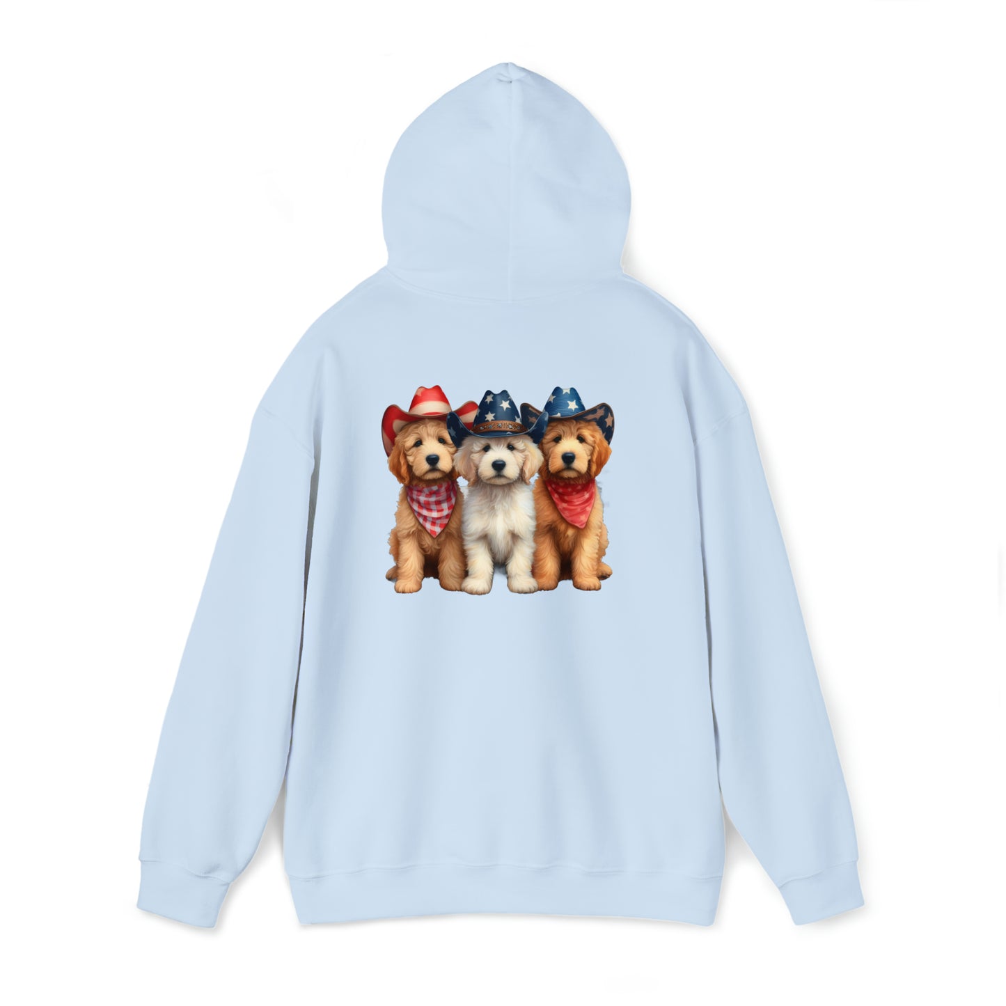 3 Patriotic Doodles on Back Unisex Heavy Blend™ Hooded Sweatshirt