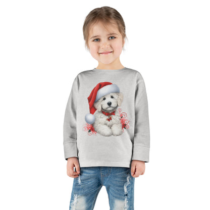 Christmas White Doodle - Toddler Long Sleeve T Shirt