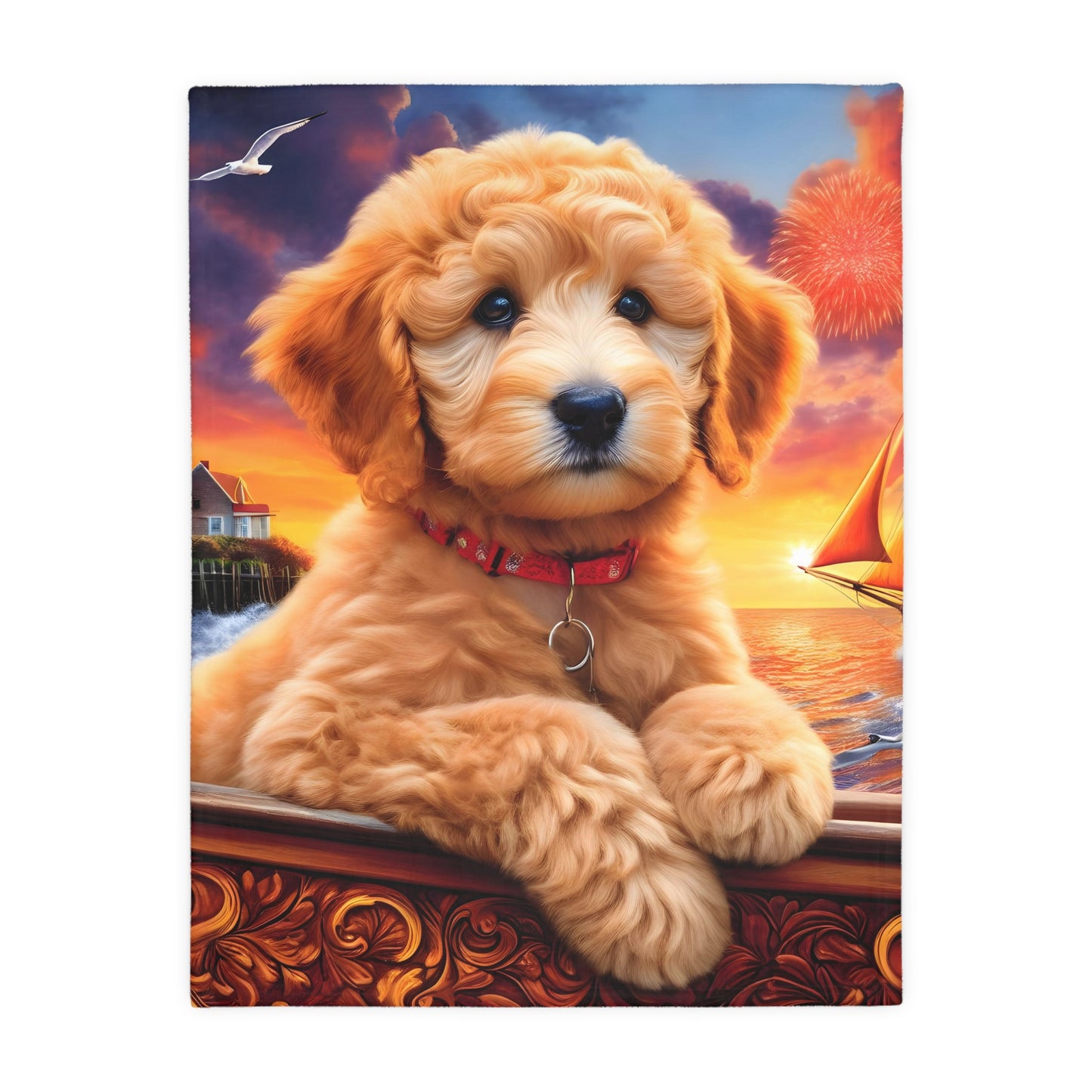 Doodle at Sunset - Velveteen MINKY Blanket (Two-sided print) - Nice!