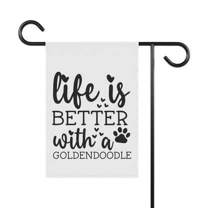 Life is Better Goldendoodle Garden & House Banner