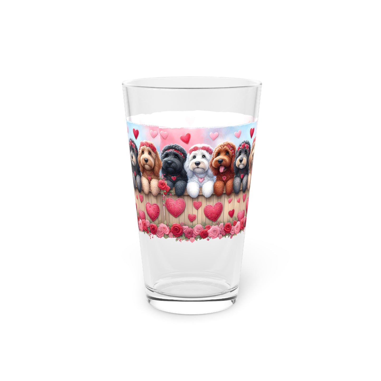 Valentine Doodles - Pint Glass, 16oz