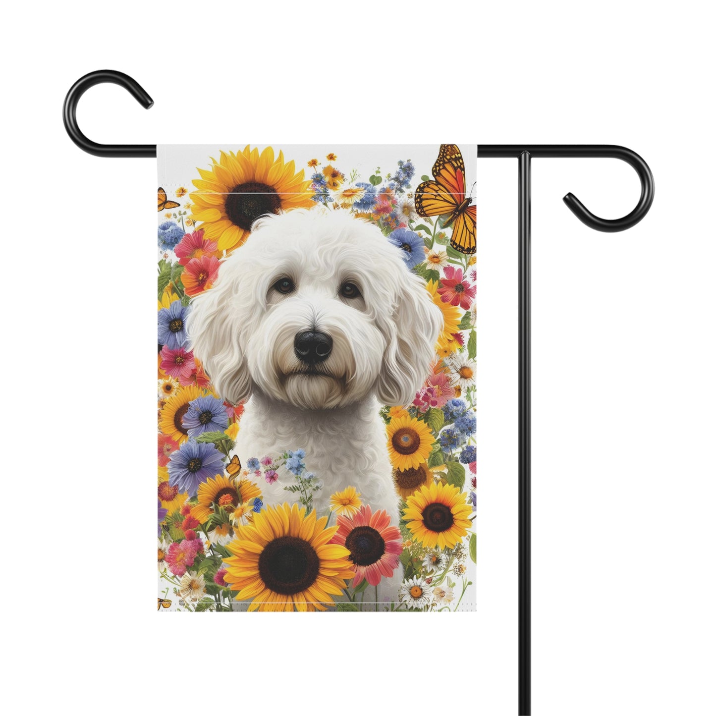 White Doodle Garden & House Banner