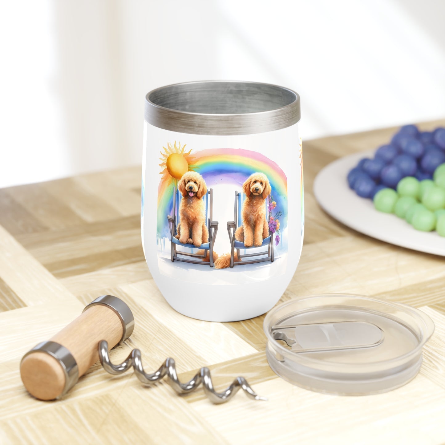 Beach Doodles Chill Wine Tumbler