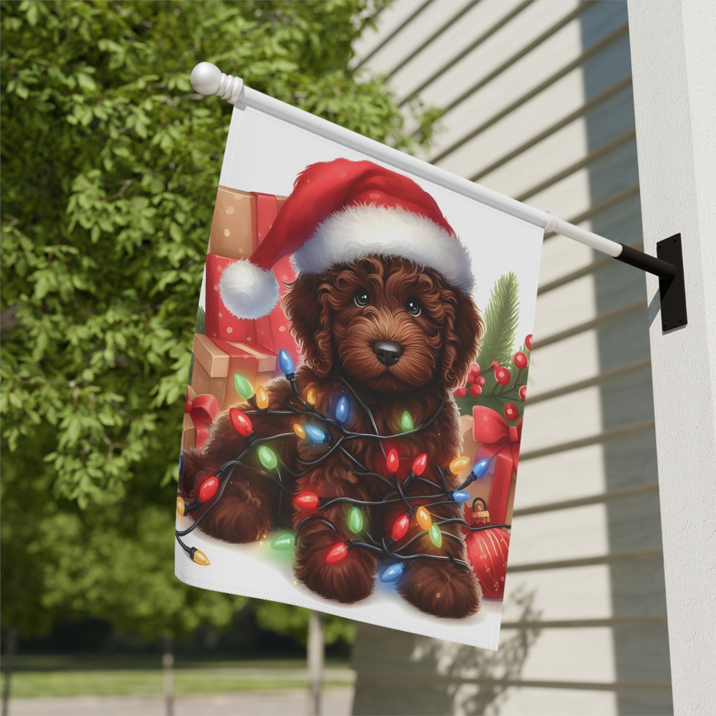 Chocolate Brown Doodle Garden & House Banner