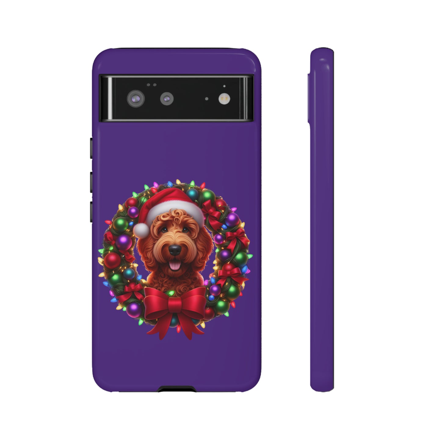 Red Doodle Christmas Wreath - Tough Cases iPhone, Samsung Galaxy & Google Pixel