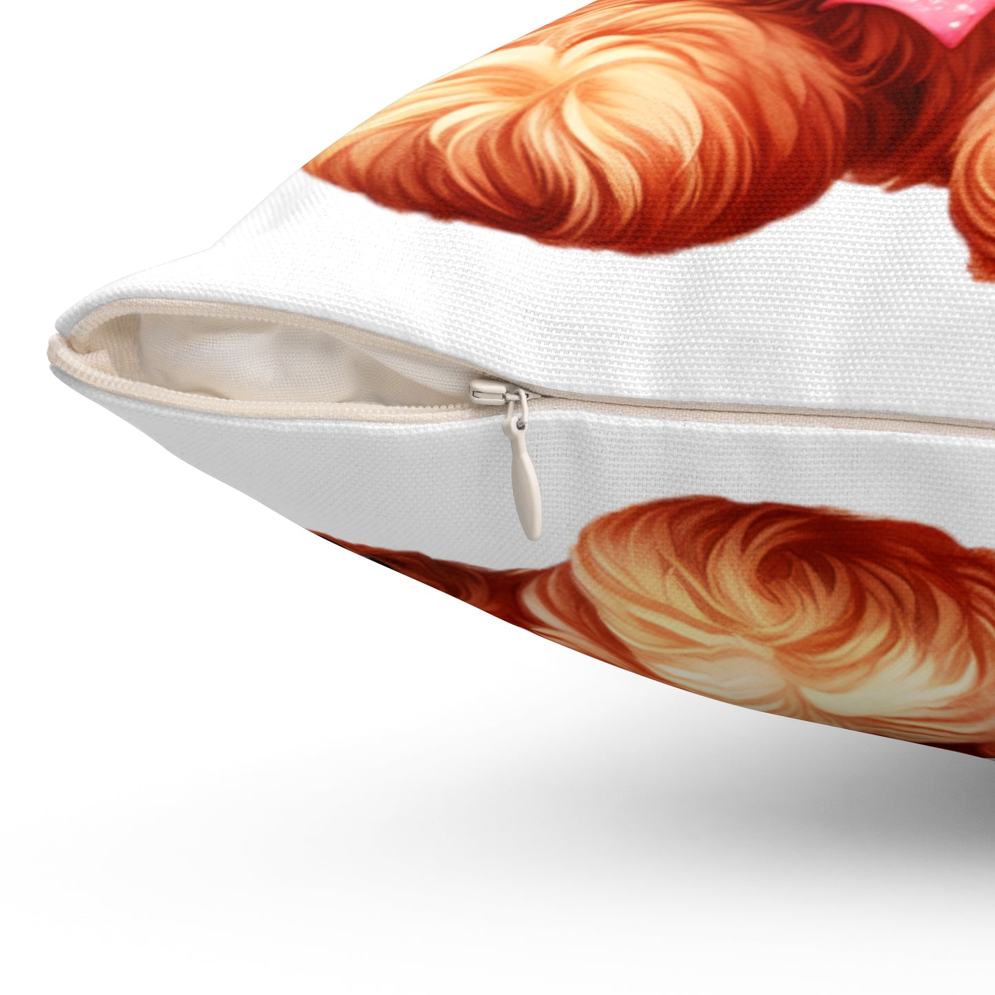 Apricot Doodle Fireworks Celebration - Spun Polyester Square Pillow