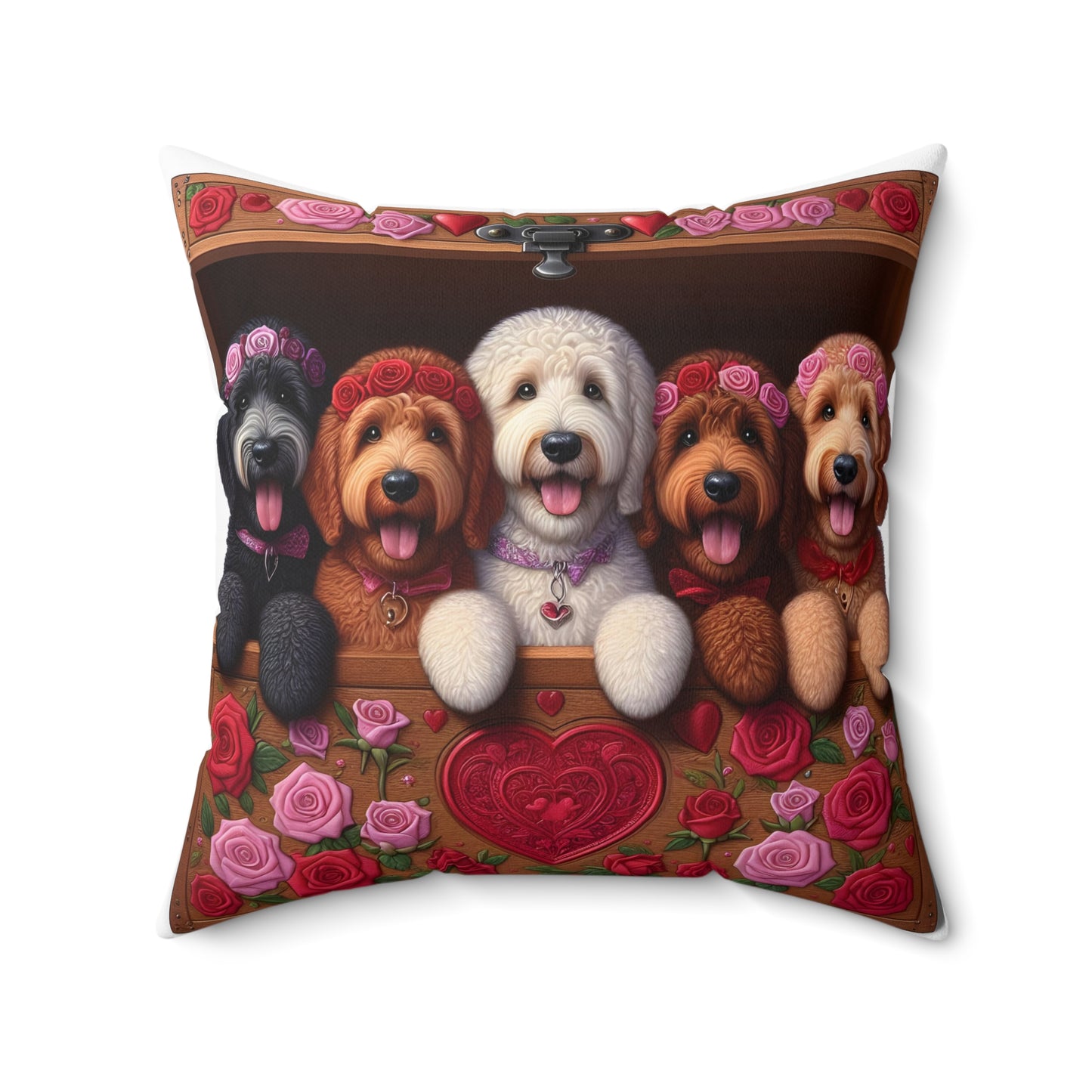 Valentine Doodles - Spun Polyester Square Pillow