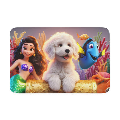 Doodle Mermaid Underwater Memory Foam Bath Mat