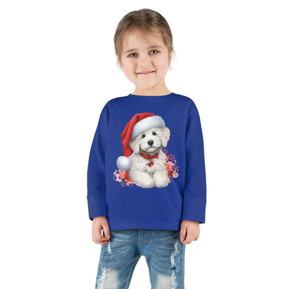 Christmas White Doodle - Toddler Long Sleeve T Shirt