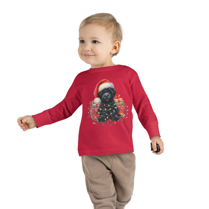 Christmas Black Doodle - Toddler Long Sleeve T Shirt