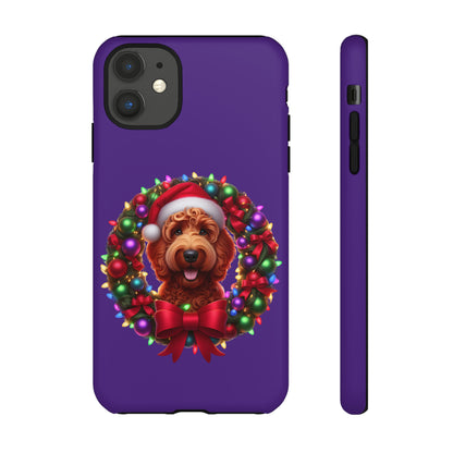 Red Doodle Christmas Wreath - Tough Cases iPhone, Samsung Galaxy & Google Pixel