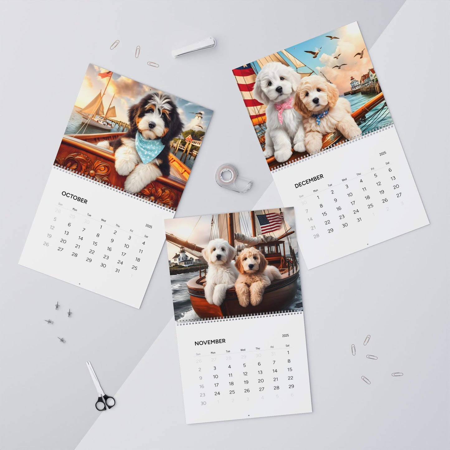 Doodles on a Sailboat - All Year - Wall Calendars (2025)