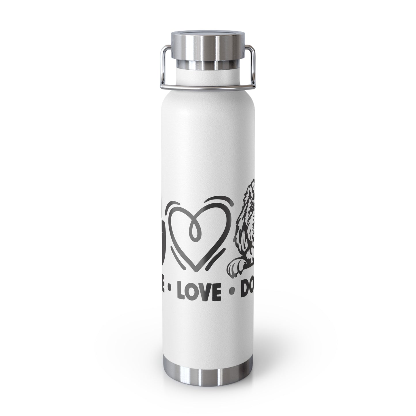 Peace Love Doodle Copper Vacuum Insulated Bottle, 22oz