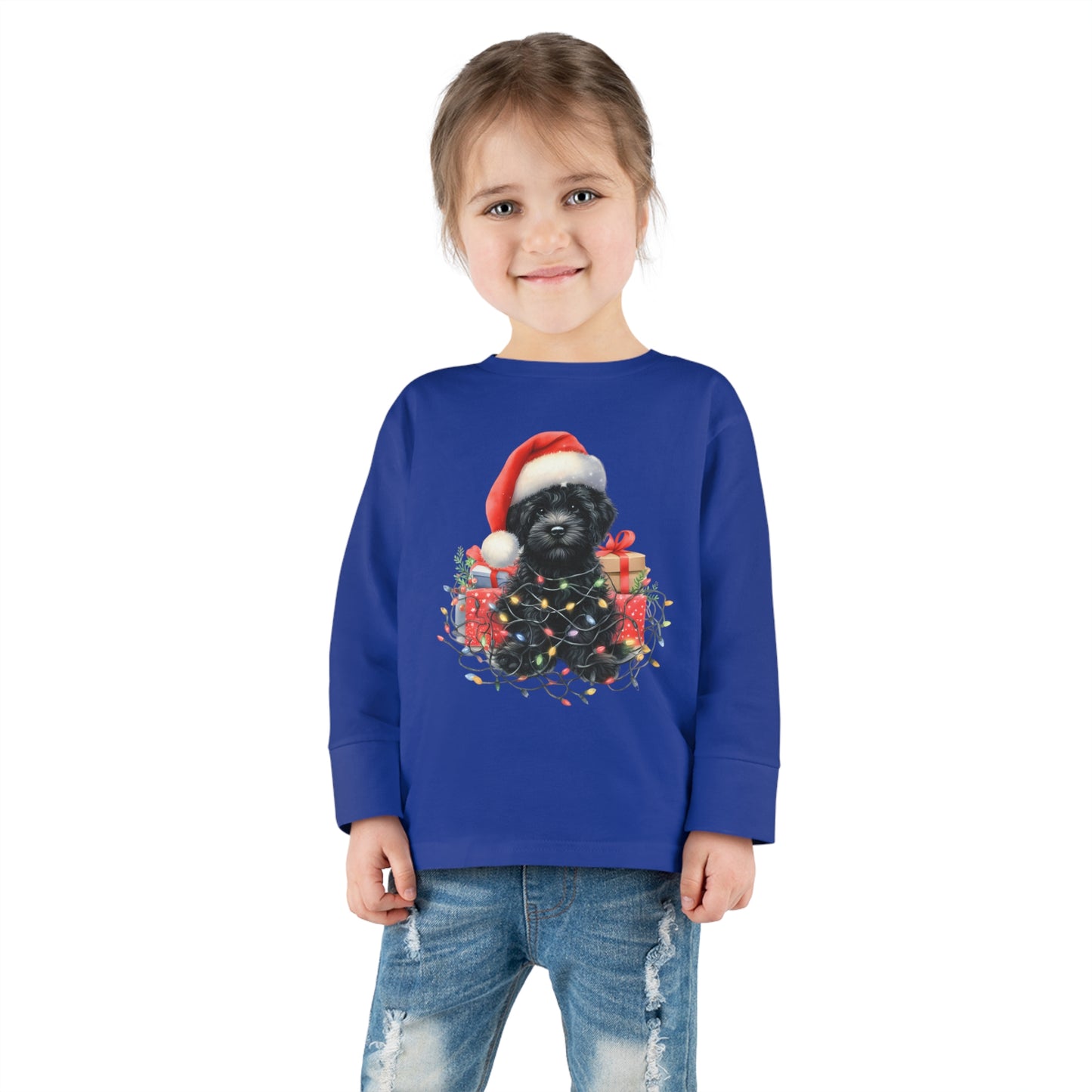 Christmas Black Doodle - Toddler Long Sleeve T Shirt