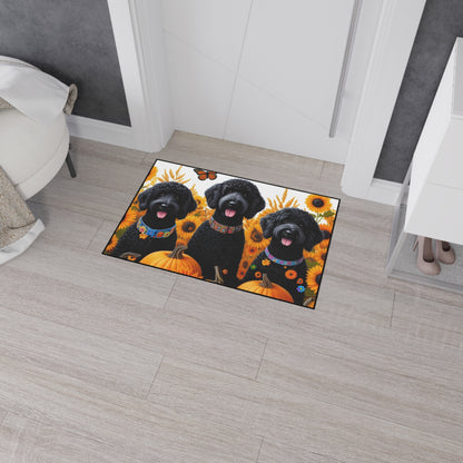 Black Doodles Fall Heavy Duty Floor Mat