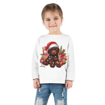 Chocolate Brown Doodle - Toddler Long Sleeve T Shirt