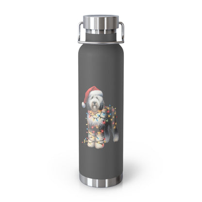 Sheepadoodle Christmas Copper Vacuum Insulated Bottle, 22oz