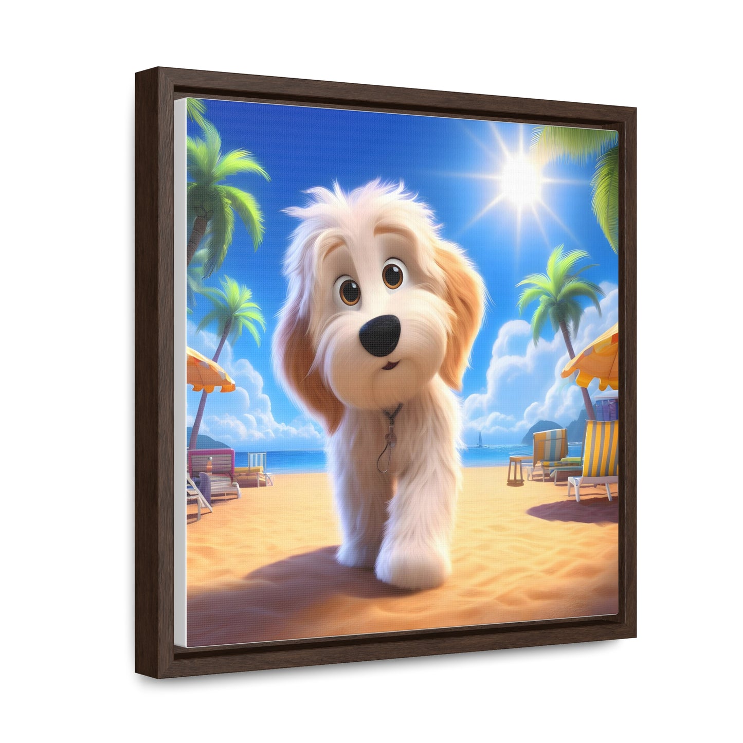 Cute Doodle Cartoon Inspired - Wooden Gallery Canvas Picture - Square Frame - Nice!