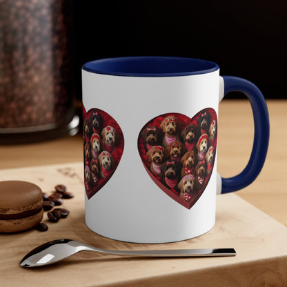 Life is like a box of Doodles - Valentine Accent Coffee Mug, 11oz