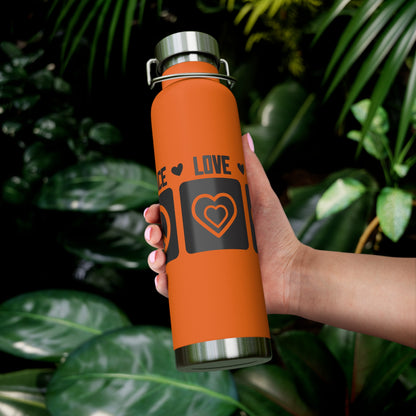 Peace Love Dogs Copper Vacuum Insulated Bottle, 22oz