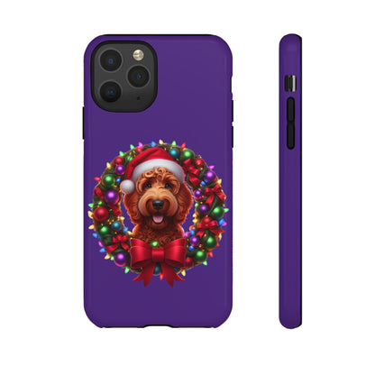 Red Doodle Christmas Wreath - Tough Cases iPhone, Samsung Galaxy & Google Pixel