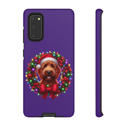 Red Doodle Christmas Wreath - Tough Cases iPhone, Samsung Galaxy & Google Pixel