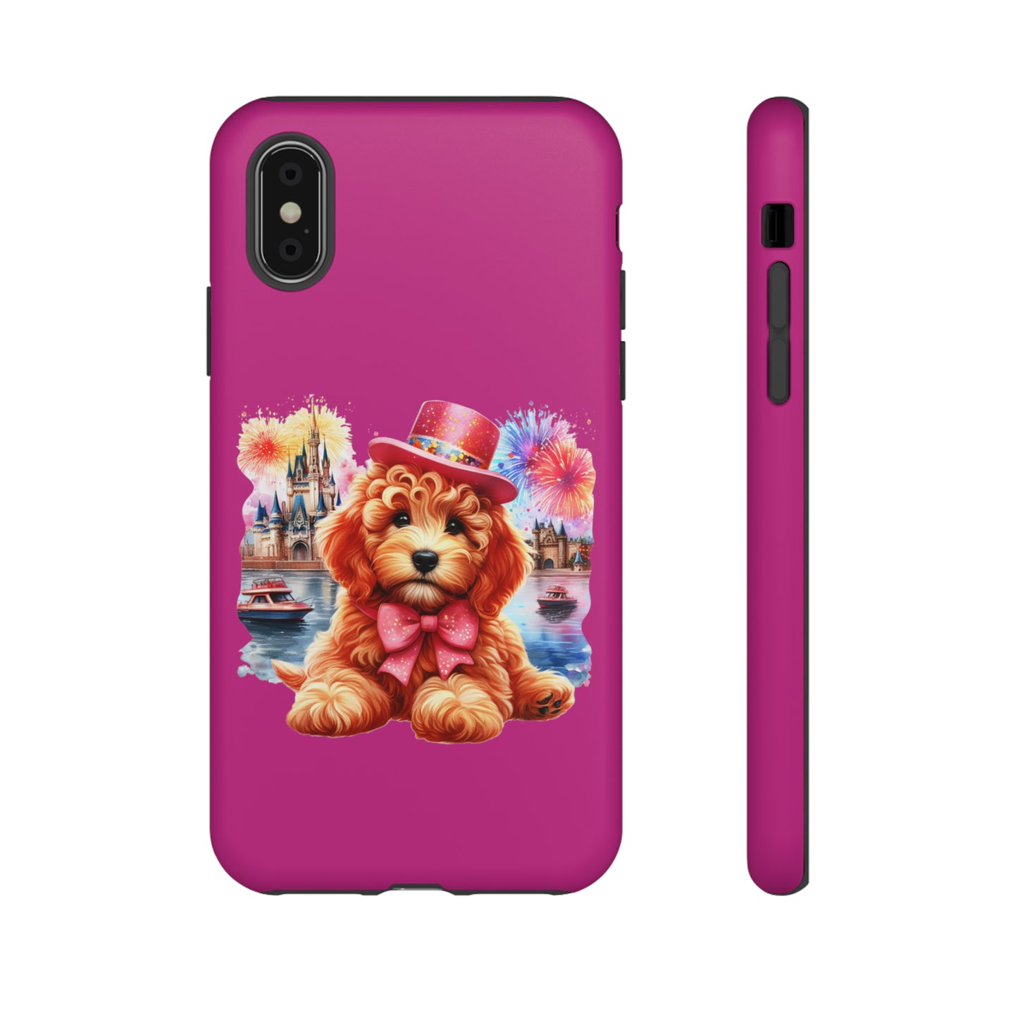 Apricot Doodle Fireworks Celebration - Tough Cases - Apple iPhone, Samsung Galaxy, and Google Pixel