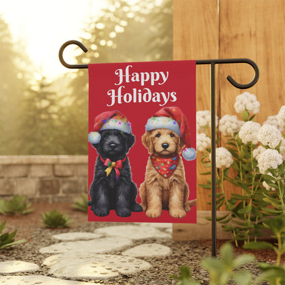 Christmas Doodle Puppies Garden & House Banner