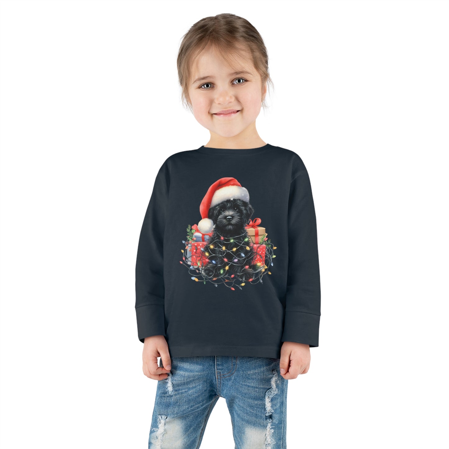 Christmas Black Doodle - Toddler Long Sleeve T Shirt