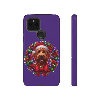 Red Doodle Christmas Wreath - Tough Cases iPhone, Samsung Galaxy & Google Pixel