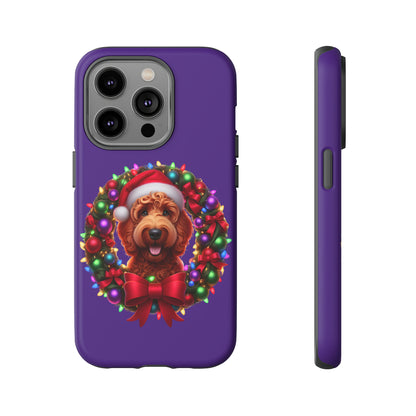 Red Doodle Christmas Wreath - Tough Cases iPhone, Samsung Galaxy & Google Pixel