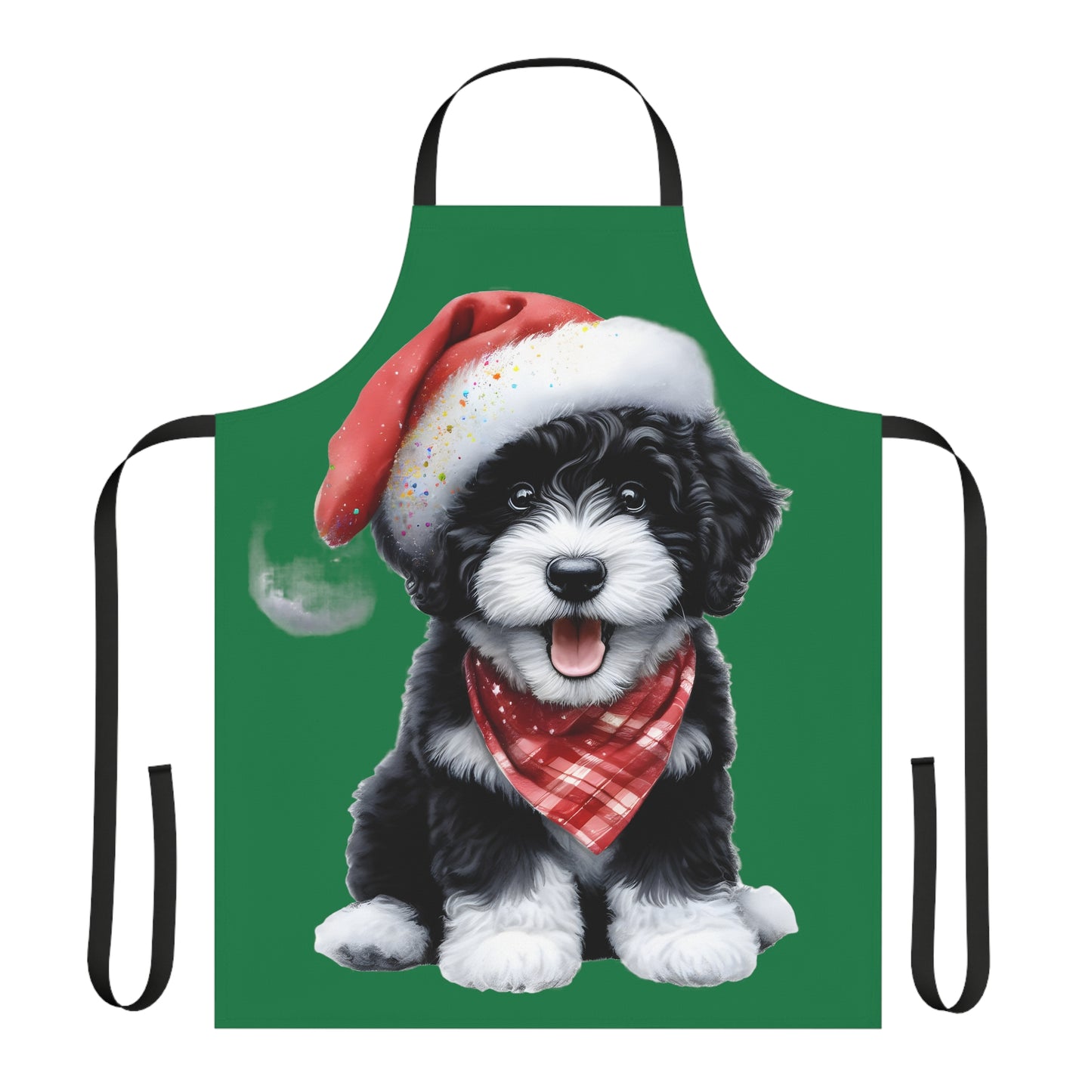 Christmas Black & White Doodle Apron