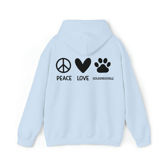 Peace Love Goldendoodle Gildan Unisex Heavy Blend™ Hooded Sweatshirt