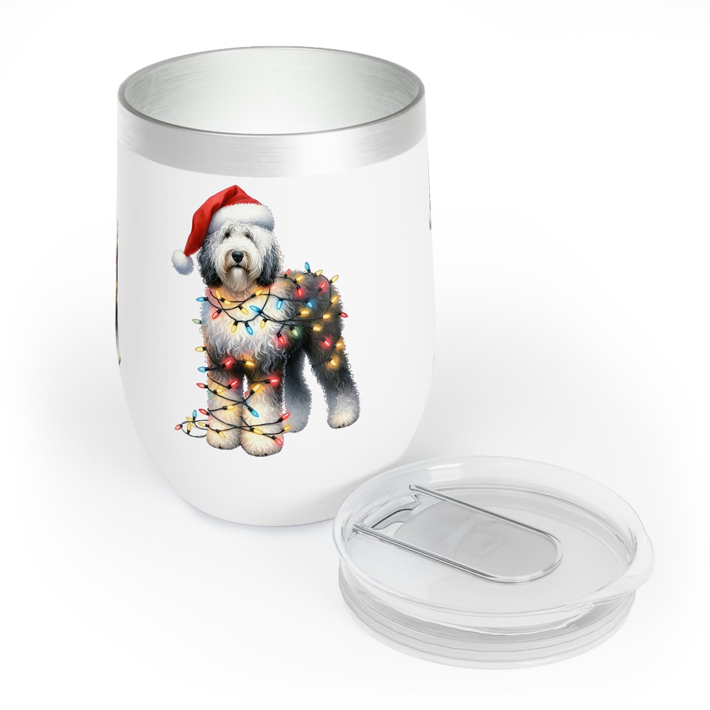 Sheepadoodle Christmas Chill Wine Tumbler