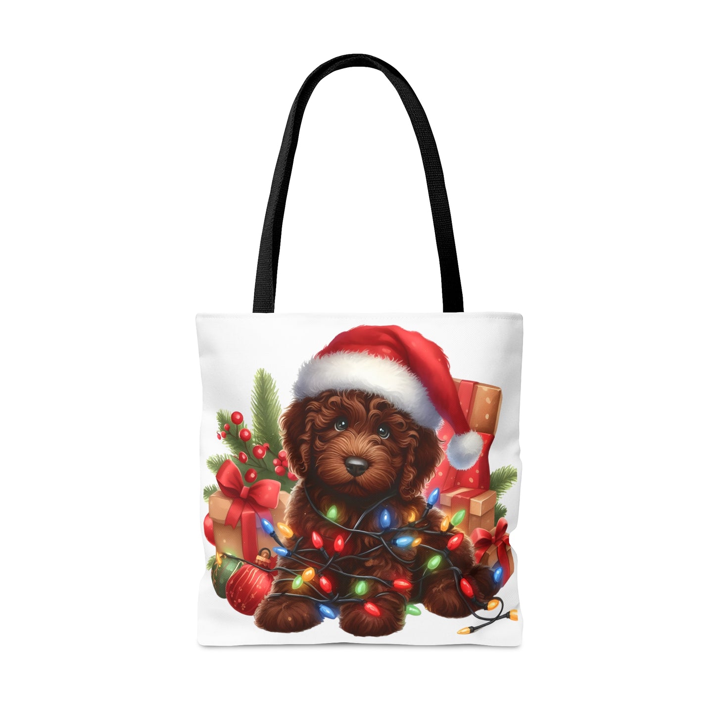 Chocolate Brown Christmas Doodle - Tote Bag