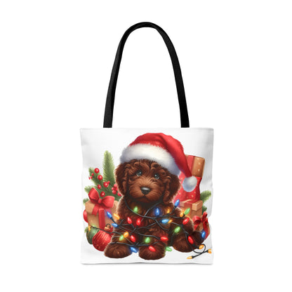 Chocolate Brown Christmas Doodle - Tote Bag