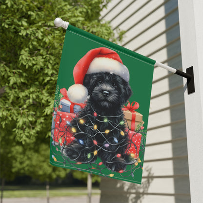 Christmas Black Doodle - Garden & House Banner