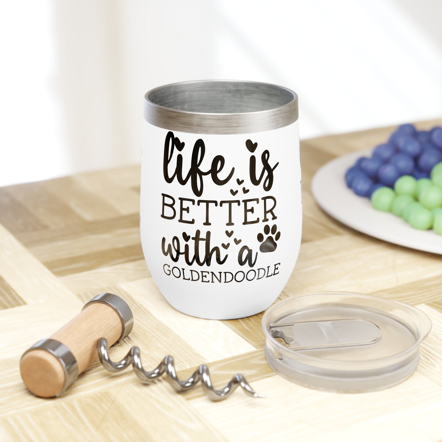 Life is Better with a Goldendoodle Chill Wine Tumbler