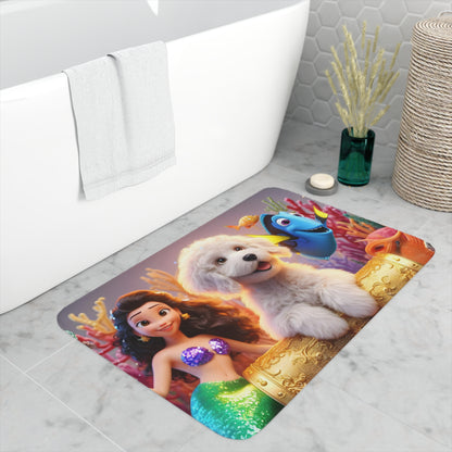 Doodle Mermaid Underwater Memory Foam Bath Mat