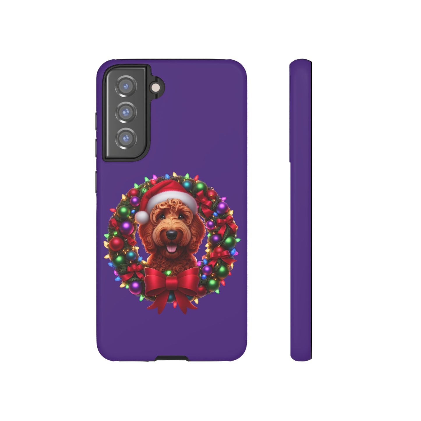 Red Doodle Christmas Wreath - Tough Cases iPhone, Samsung Galaxy & Google Pixel