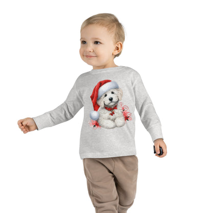 Christmas White Doodle - Toddler Long Sleeve T Shirt