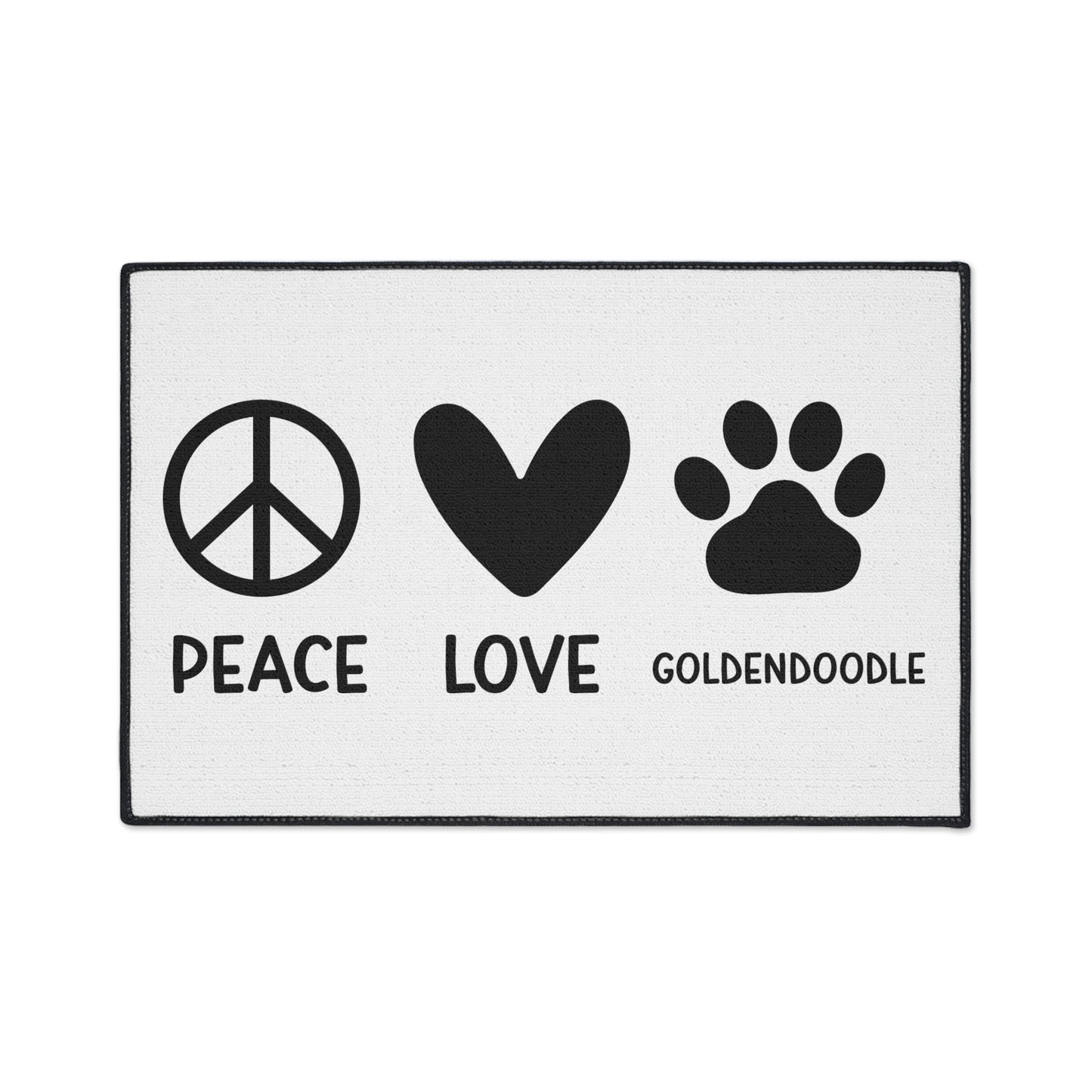 Peace Love Goldendoodle Heavy Duty Floor Mat