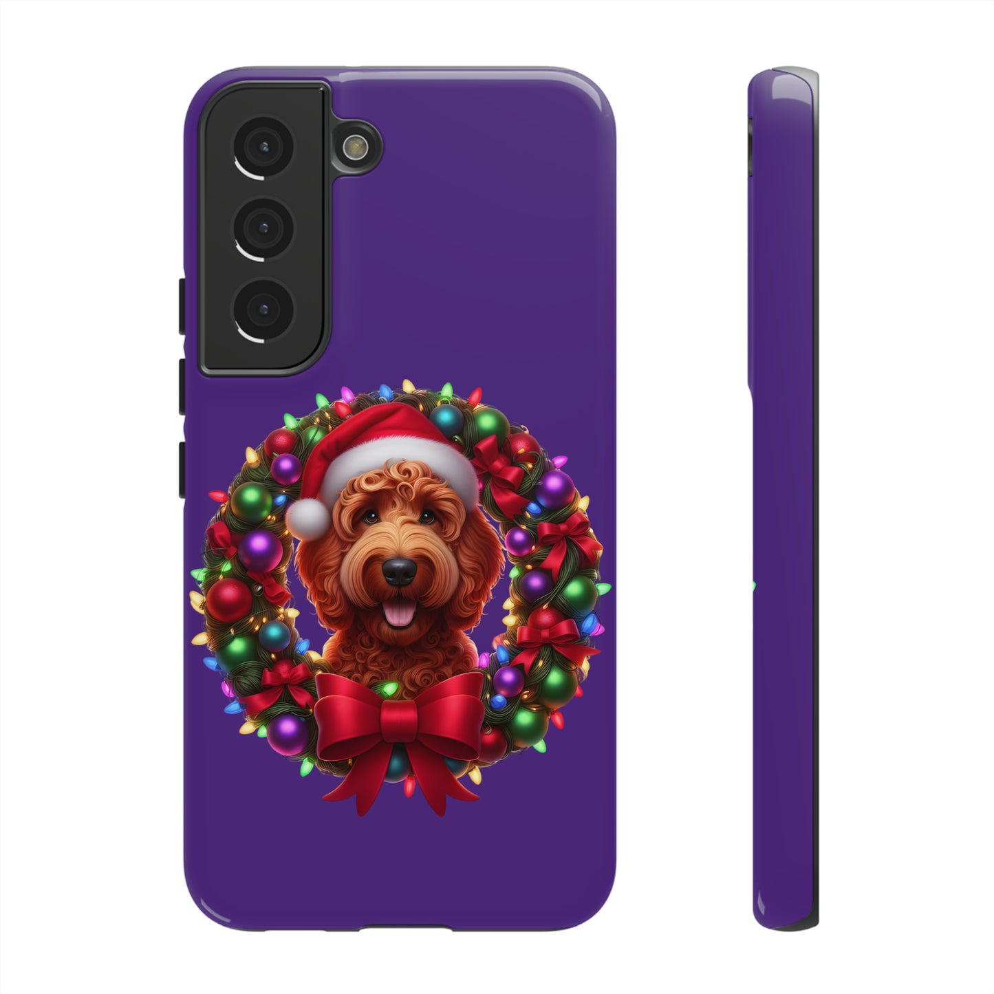 Red Doodle Christmas Wreath - Tough Cases iPhone, Samsung Galaxy & Google Pixel