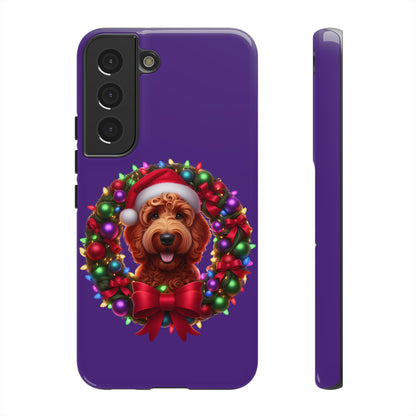 Red Doodle Christmas Wreath - Tough Cases iPhone, Samsung Galaxy & Google Pixel