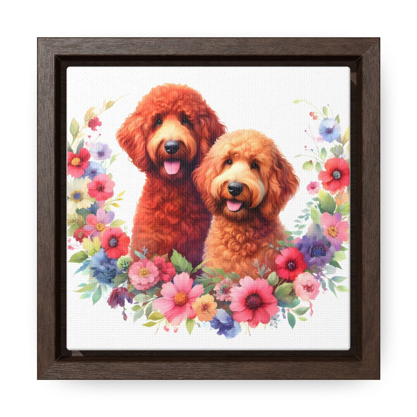 Red Doodles Gallery Canvas Picture - Wooden Square Frame - Nice!