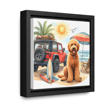 Jeep Beach Doodle Gallery Canvas Wraps, Square Frame