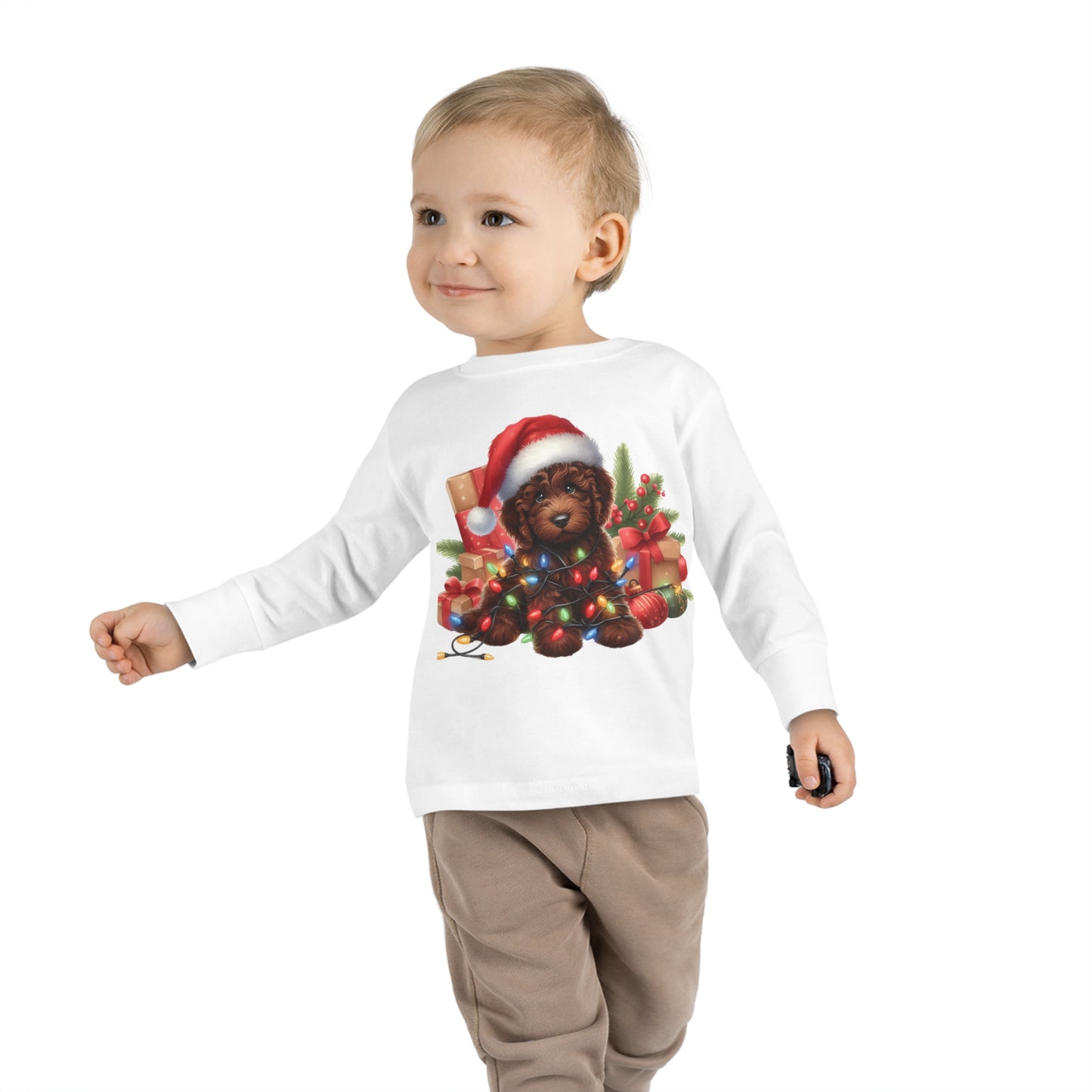 Chocolate Brown Doodle - Toddler Long Sleeve T Shirt