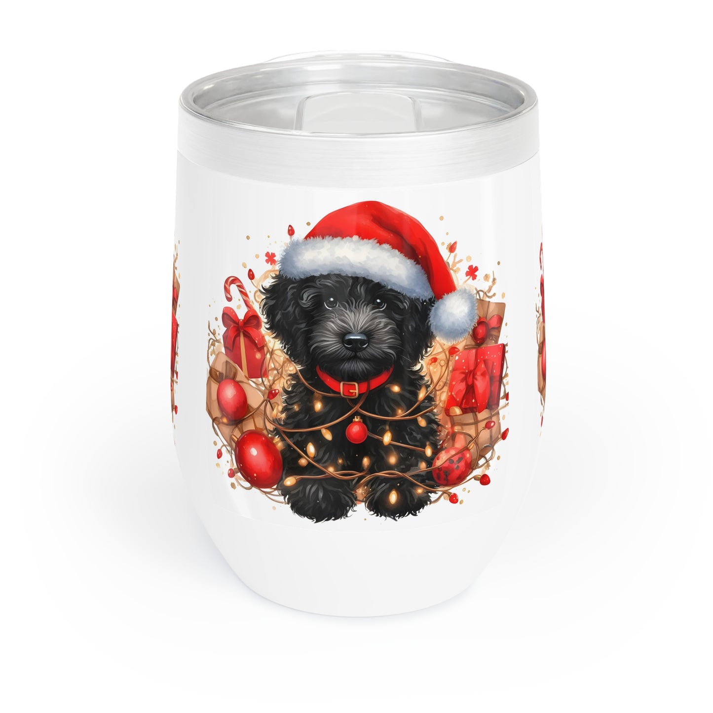 Christmas Black Doodle - Chill Wine Tumbler